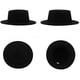 thumbnail image 2 of Sombrero Fedora clásico negro de ala ancha, elegante, de mezcla de lana, con ala plana, estilo Derby, para iglesia, Trilby, Panamá, jazz, unisex, para hombres y mujeres., 2 of 7