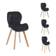 thumbnail image 2 of Silla de comedor acolchada Mariposa negra con patas fijas de madera, 2 of 2
