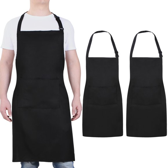 Delantal Will Well 84x69 cm, 2 unidades, negro, con bolsillos