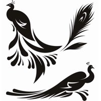 Rienda Libre Graphics - Decomural Peacocks Birds & Feathers Ws-18621