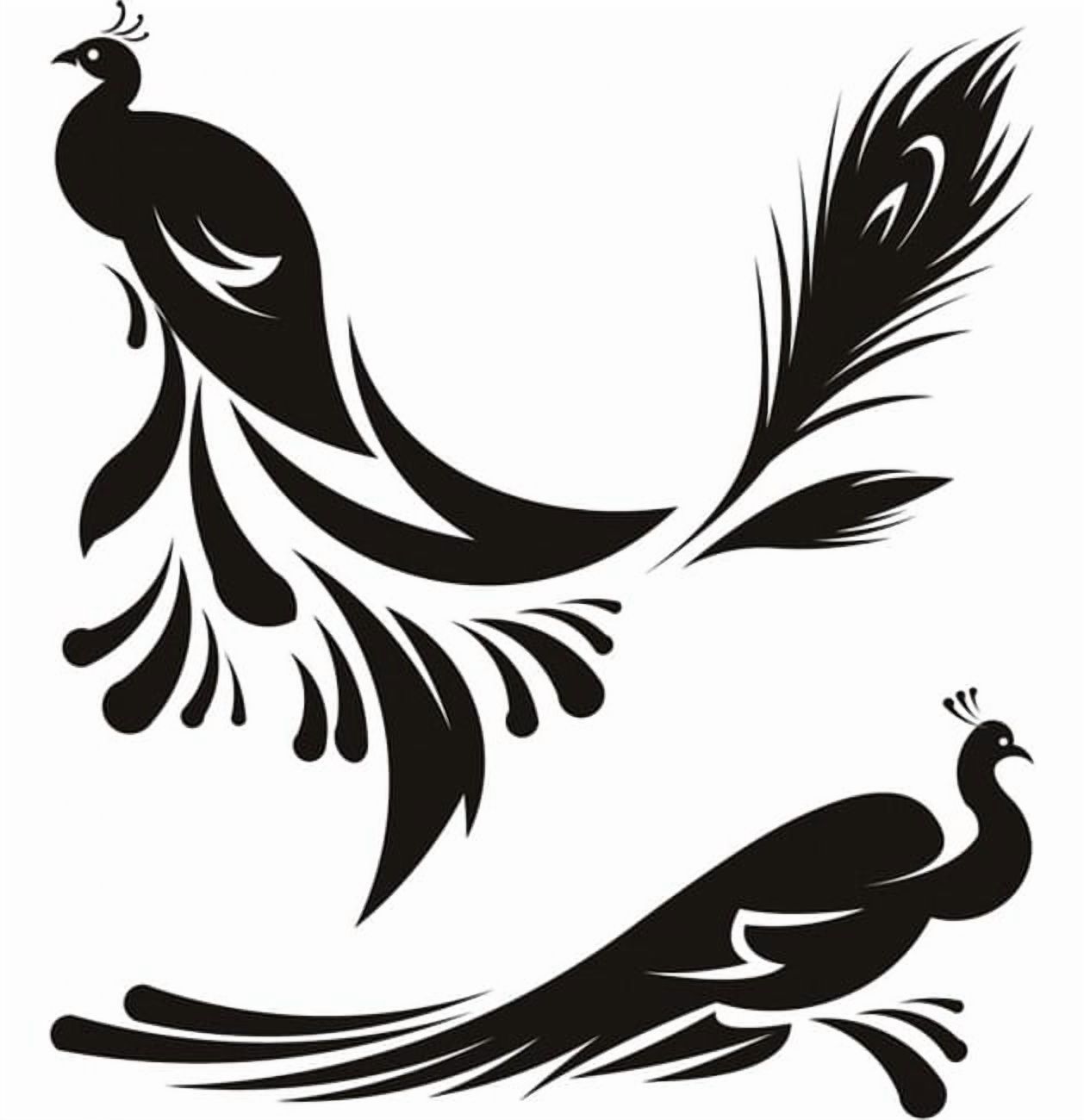 Rienda Libre Graphics - Decomural Peacocks Birds & Feathers Ws-18621