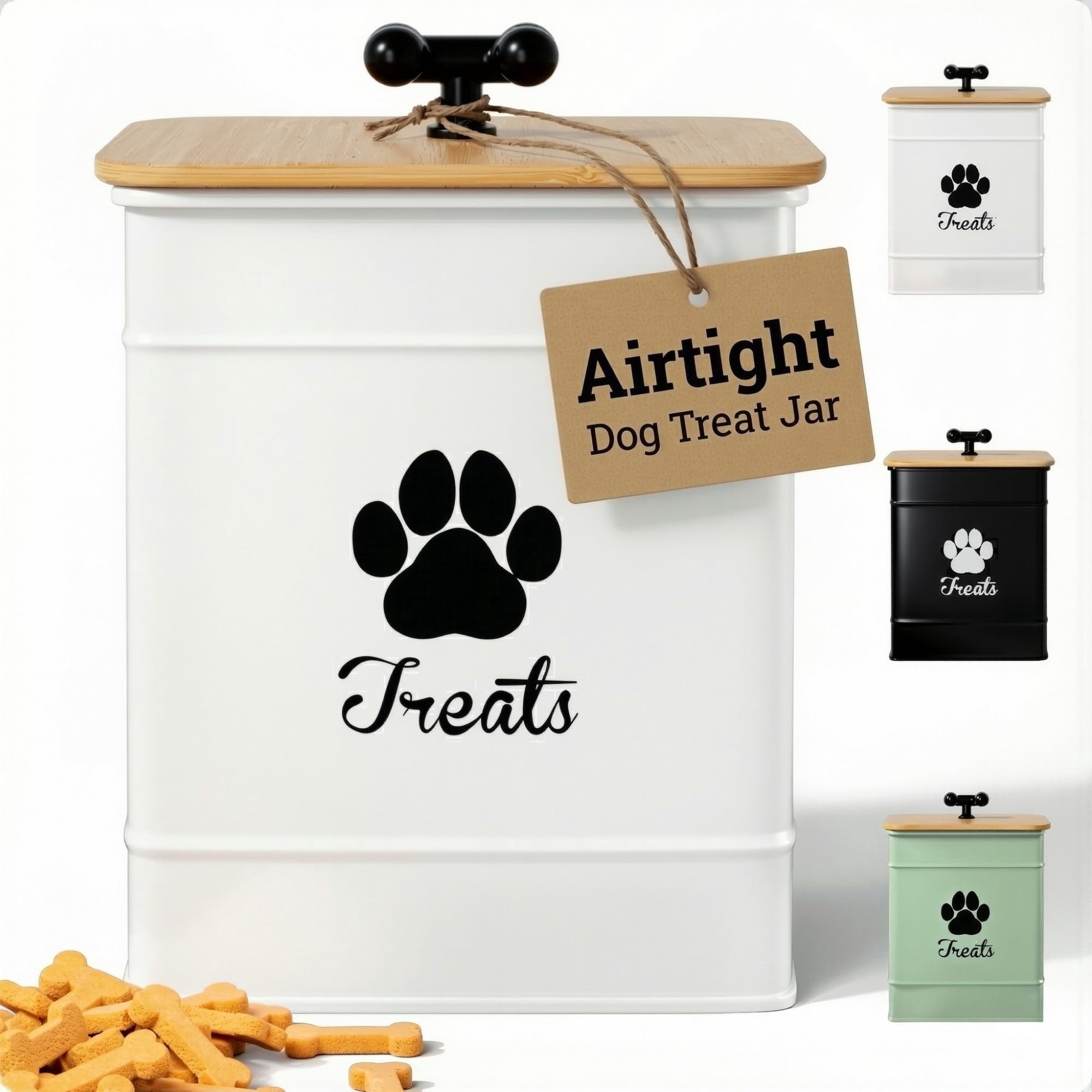 Recipiente para golosinas para perros HB Design Co. Hermético con capacidad para 12 tazas
