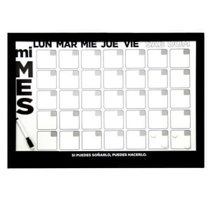 Vgo - Pizarra Plastica 40X60 Cm Mensual Negro