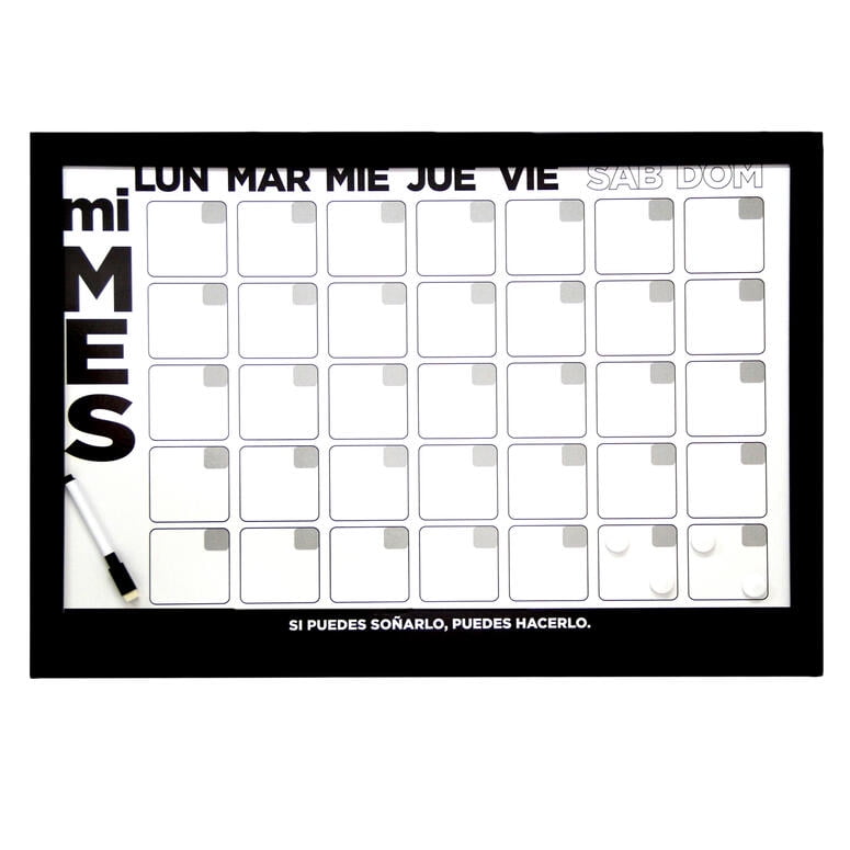 Vgo - Pizarra Plastica 40x60 Cm Mensual Negro
