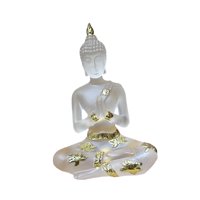 Bothyi - Figuritas De Buda De Resina, Adorno, Estatua De Buda Tailandés Para Mesa, Decoración Del Hogar, Color Blanco