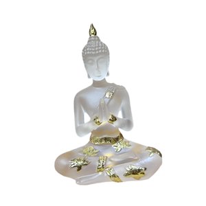 Bothyi - Figuritas De Buda De Resina, Adorno, Estatua De Buda Tailandés Para Mesa, Decoración Del Hogar, Color Blanco