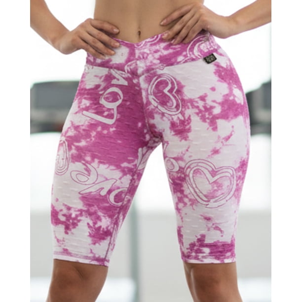 Calza Biker Mujer Tie Dye Love Texturizada Peruana