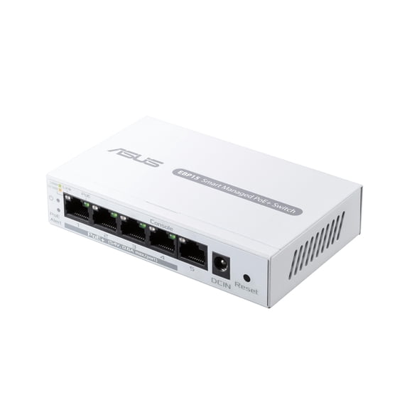 Conmutador ASUS ExpertWiFi EBP15 de 5 puertos GbE Smart Managed PoE+