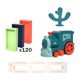 thumbnail image 5 of Tren De Colocación Automático, Regalo Para Niños, Juguetes Educativos Para Niños Pequeños, Azul Con 120 Uds., 5 of 5