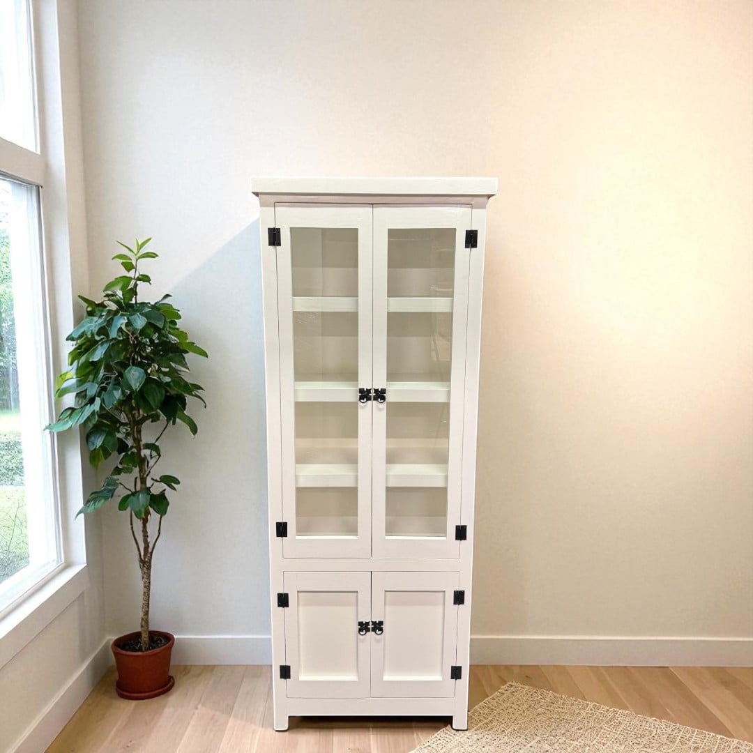 Arca Muebles - Vitrina De Madera Vintage S 70x32x180 Color Blanco