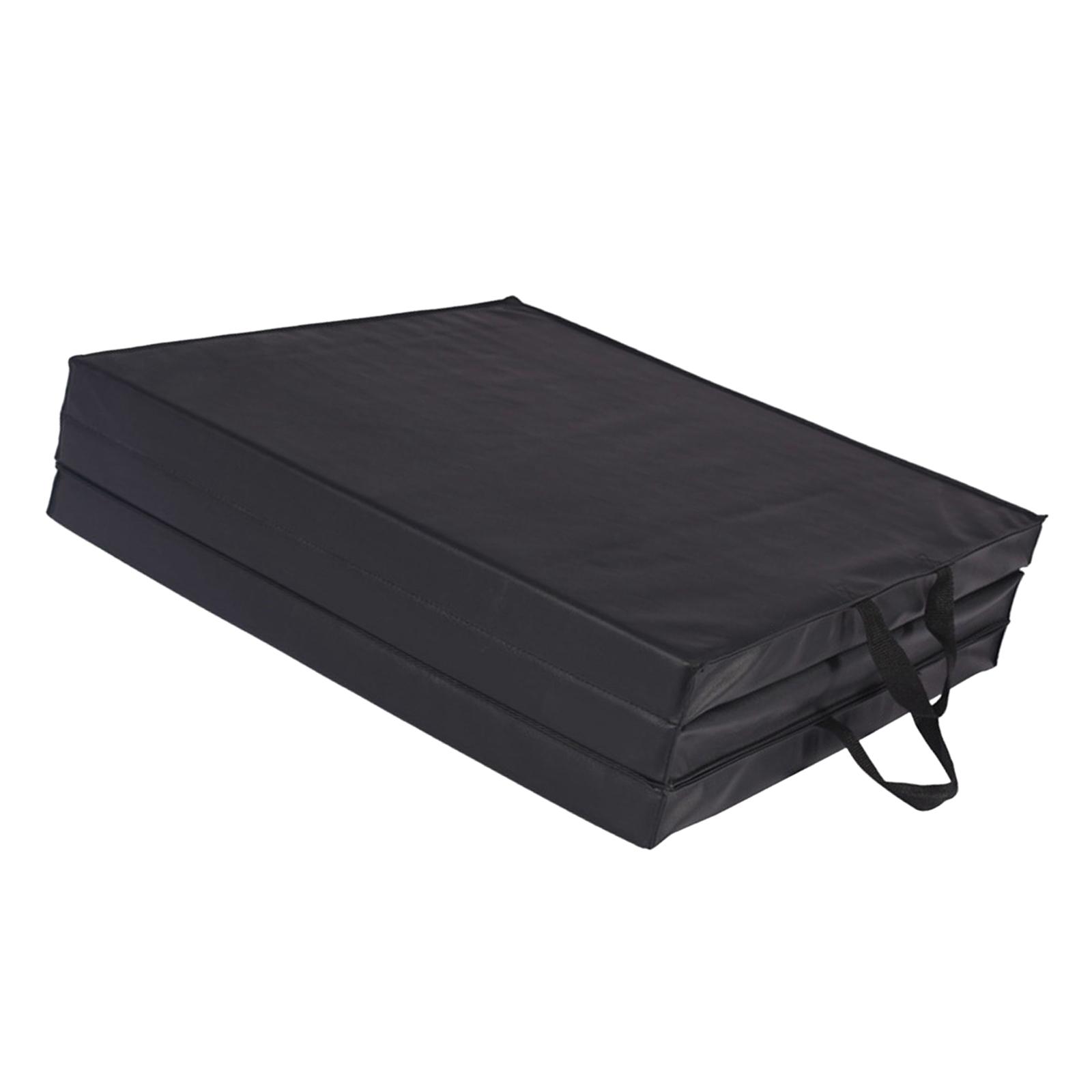 Ioensy - Colchoneta De Ejercicio Plegable Triple, Gimnasio En Casa, Resistente Al Agua, Para Entrenador De Equilibrio, Color Negro