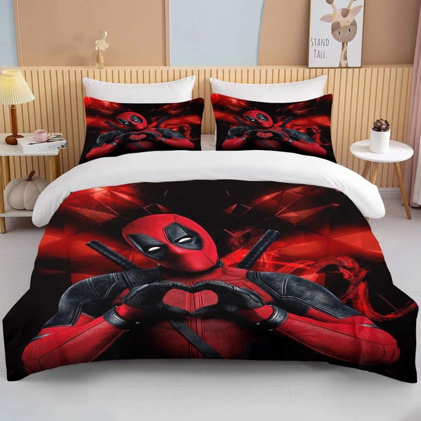 Marvel Deadpool Printed Quilt Cover Pillowcase Bedding Set Kids Adult Comfortable Bed Set Twin King Queen Bedding Set Bed Sheets