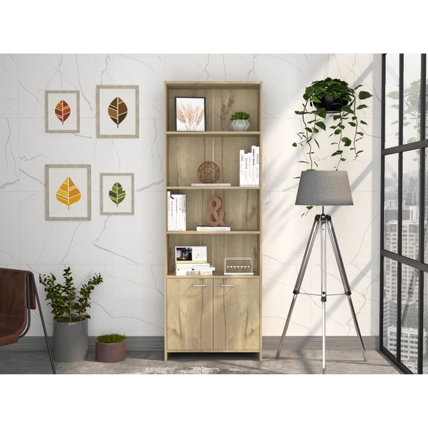 Biblioteca Lisa 180x63x26 Cm 2 Con Puertas Duna