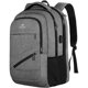 thumbnail image 1 of Mochila MATEIN para portátil de viaje de 17 pulgadas con puerto USB, color gris, 1 of 9