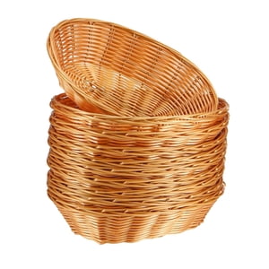 Bothyi - 10 Piezas De Pan De Pan Cestas A Mano Óvalo Rústico Tejido Para La Fiesta En Casa Picnic Grande