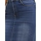 thumbnail image 5 of INSPIRE CHIC Faldas de Jean para Mujer Vuelta al Cole Dobladillo Crudo Cintura Alta Bolsillos Estiramiento Falda de Mezclilla de Longitud Media Azul M, 5 of 6