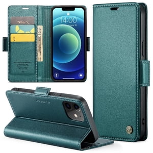 Caseme Tipo Cartera Iphone 12/12 Pro Con Cierre Magnético, Rfid, Tarjetero, Soporte, Carga Inalámbrica