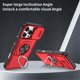 thumbnail image 4 of Funda for iPhone 16 Pro de 6.3 Pulgadas, Cubierta de Cámara Deslizante Incorporada y Soporte Giratorio Anillo de 360 ° Resistente a Golpes Funda Protectora, Rojo, for iPhone 16 Pro, 4 of 8