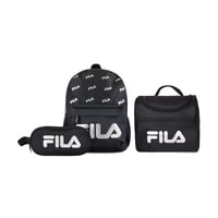Set Fila Mochila 10Lts Urbanix + Lonchera Térmica + Estuche Spark Negro-Silver