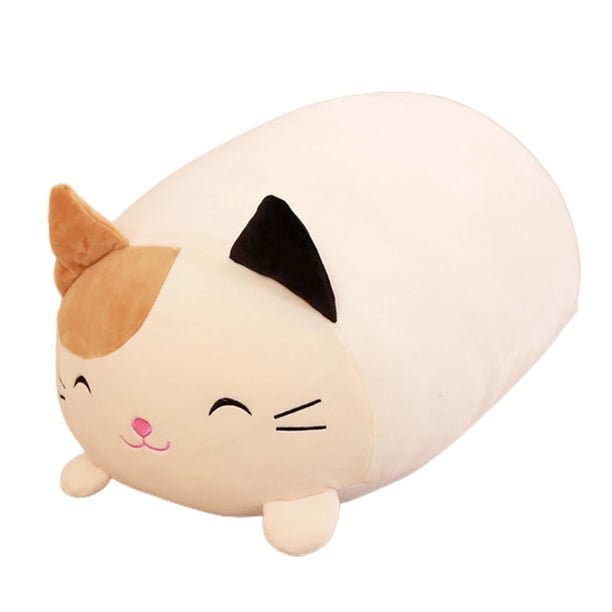 Almohada De Dibujos Animados De Animales, Juguete De Peluche Relleno De Dibujos Animados Para El Escritorio Del Hogar, Vacaciones, Gato Beige