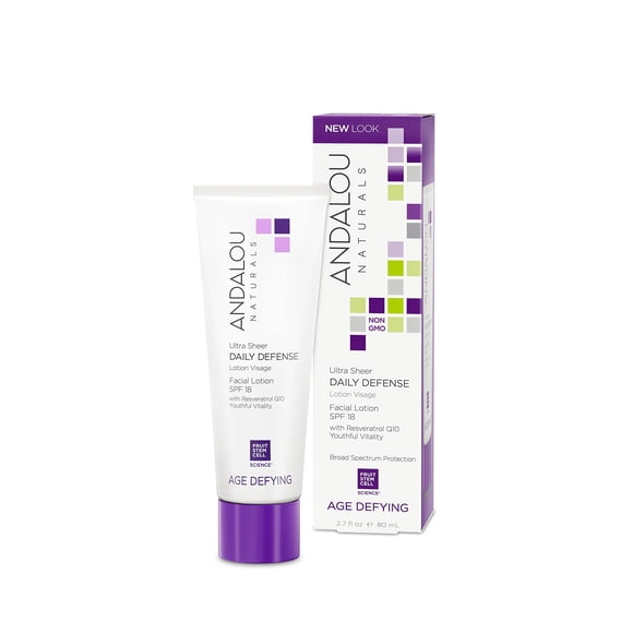 Loción facial Andalou Naturals Ultra Sheer SPF 18 80 ml