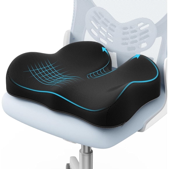 Cojín de Asiento A-Pce de Espuma de Memoria Negro para Dolor Ciático