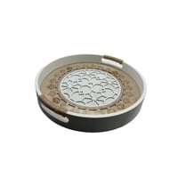 Oem - Bandeja Madera Servir Con Diseños Acrilico 35Cm