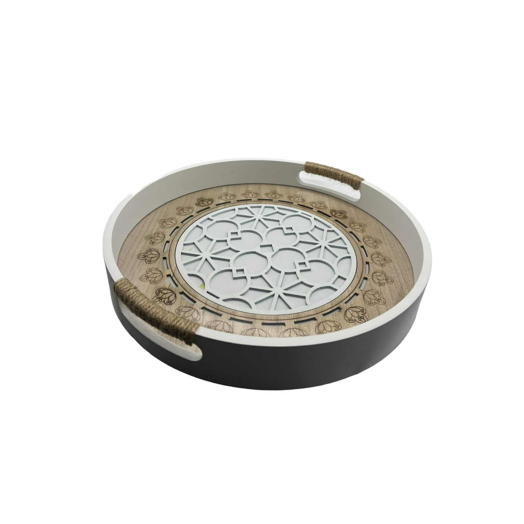 Oem - Bandeja Madera Servir Con Diseños Acrilico 30cm