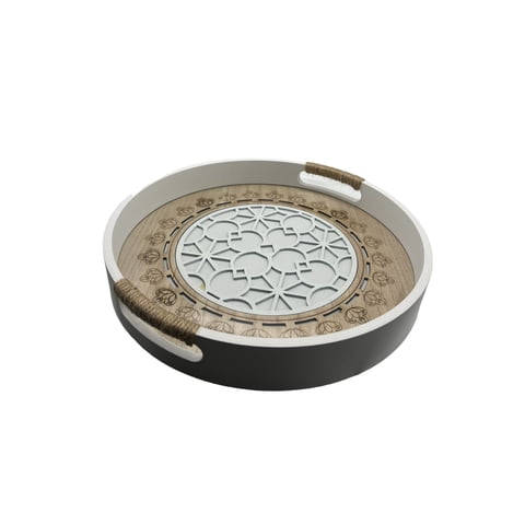 Oem - Bandeja Madera Servir Con Diseños Acrilico 35Cm