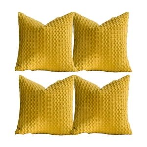 Genérico - Set De 4 Fundas De Cojines Diseño De Maiz 45Cm X 45 Cm Amarillo