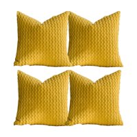 Genérico - Pack De 4 Fundas De Cojines Diseño De Maiz 45Cm X 45 Cm Amarillo