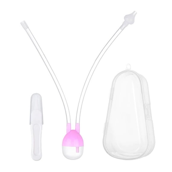 Aspirador Nasal De Silicona Succión Limpiador De Nariz Bebe + caja (Rosa)