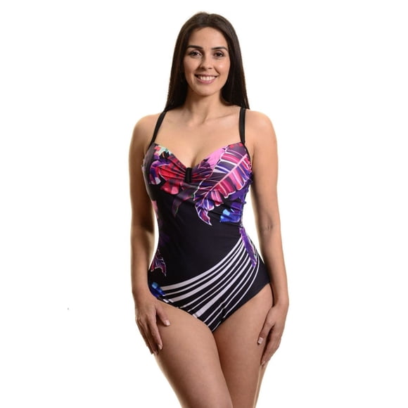 Traje De Baño Entero Mujer Estampado Una Pieza Diseño Hojas 8332