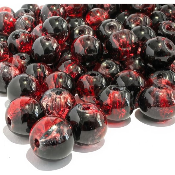 Cuentas de vidrio YRTFBIW de 10 mm Crackle Crystal, 50 unidades