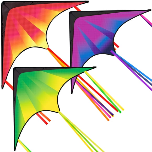 Delta Kite Degradado Rojo Verde Y Morado Para Niños Y Adultos