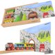 thumbnail image 3 of Set de tren de madera de 12 piezas con vagones magnéticos y caja de almacenamiento, tamaño S, 3 of 3