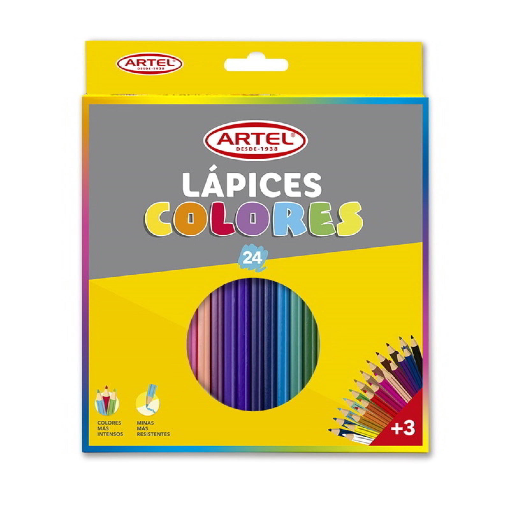 Lápices De Colores, Caja 24 Un Artel