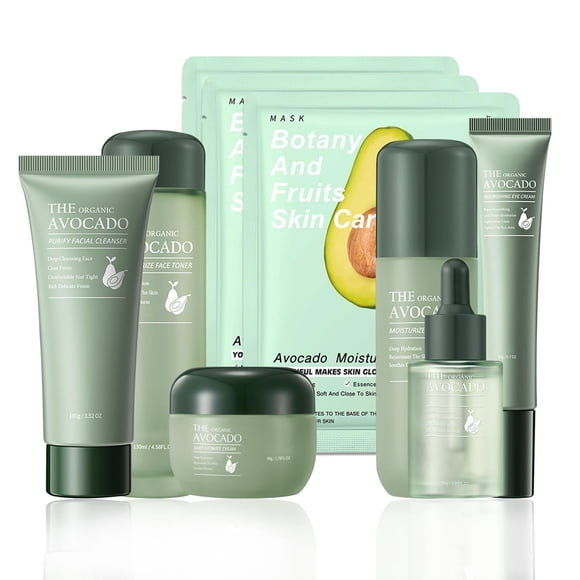 Set de Cuidado Facial PPPanYiDi 9 Piezas Hidratante de Aguacate