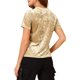 thumbnail image 3 of INSPIRE CHIC Top de Fiesta de Terciopelo para Mujer Cuello Redondo Mangas Cortas Camiseta Casual L Beige Claro, 3 of 8