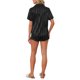 thumbnail image 3 of INSPIRE CHIC Conjunto de Pijama de Satén para Mujer Regreso a Clases Manga Corta con Botones Ropa de Dormir y Conjunto de Pantalones Cortos de Loungewear Sedoso M Negro Blanco a Rayas, 3 of 6