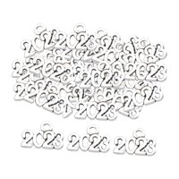 Bothyi - 100 Piezas Pequeñas 2023 Dijes Diy 2023 Colgante Para Collar Pendientes Accesorio Plata
