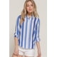thumbnail image 1 of Camisa Fashnzfab Tejida De Rayas Anchas Manga Larga Azul Marino, 1 of 5