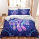 thumbnail image 2 of Moon Wolf Bedding Green Watercolor Forest Wolf Landscape Duvet Cover Sets 3 Pieces Wild Animal Bedding Set, 2 of 5
