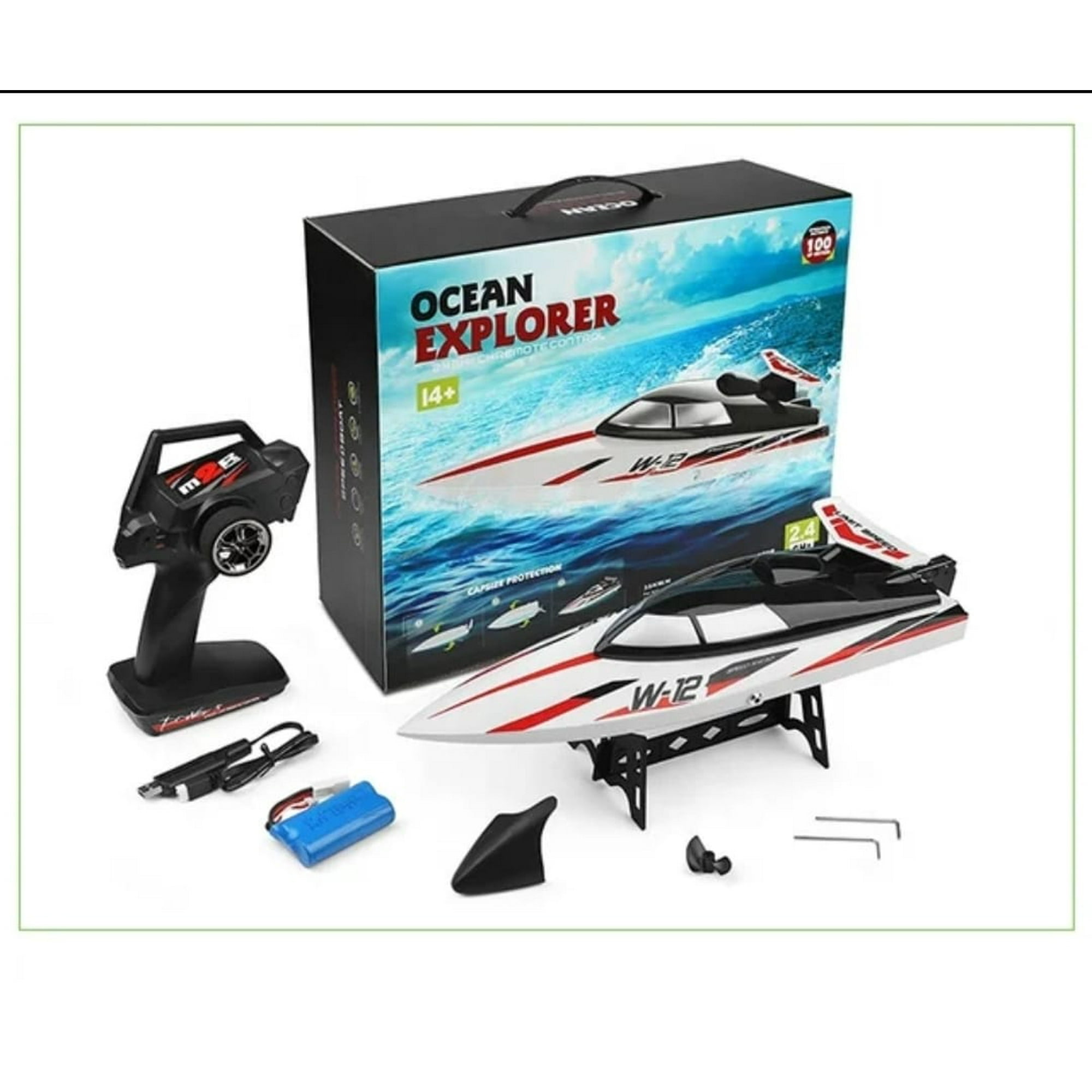 Maravillas Valdivia - Lancha Bote Barco 35 Km, Control Remoto 2,4 Ghz. W-12. Explorer