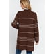 thumbnail image 2 of Cárdigan Suéter Abierto a Rayas Dolman Slv Marrón/crema L, 2 of 5