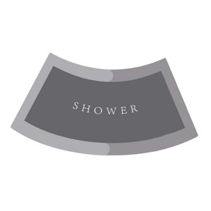 Bothyi - Alfombra De Baño Curvada, Alfombra Para Suelo De Bañera, Alfombra Antideslizante Para Inodoro, Alfombra De Ducha Con Ventilador, Gris