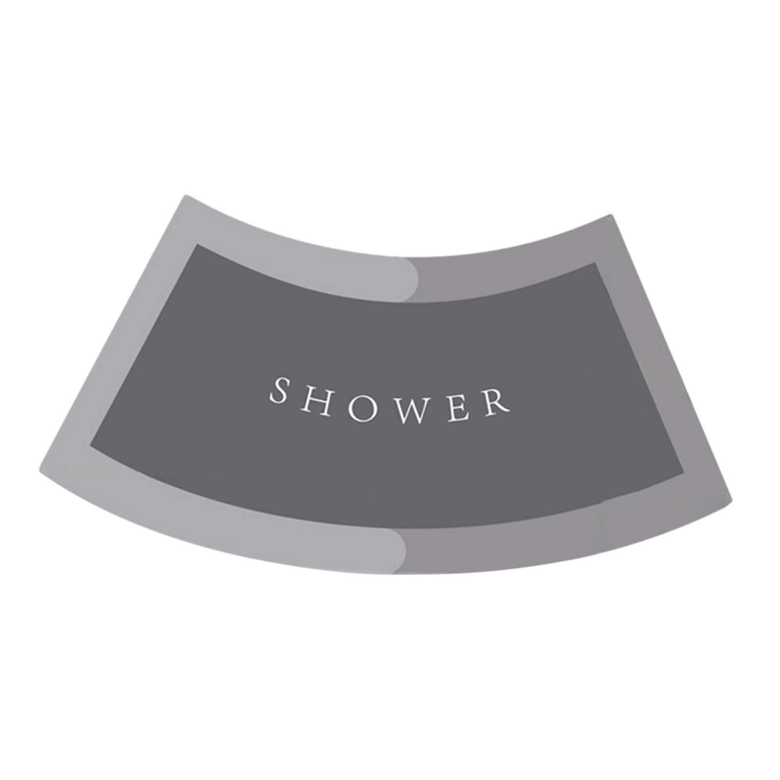 Bothyi - Alfombra De Baño Curvada, Alfombra Para Suelo De Bañera, Alfombra Antideslizante Para Inodoro, Alfombra De Ducha Con Ventilador, Gris