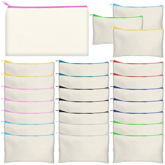 Bolsa de lona Legigo LG-DIY, 24 unidades, 21 x 13 cm, color beige con cierre