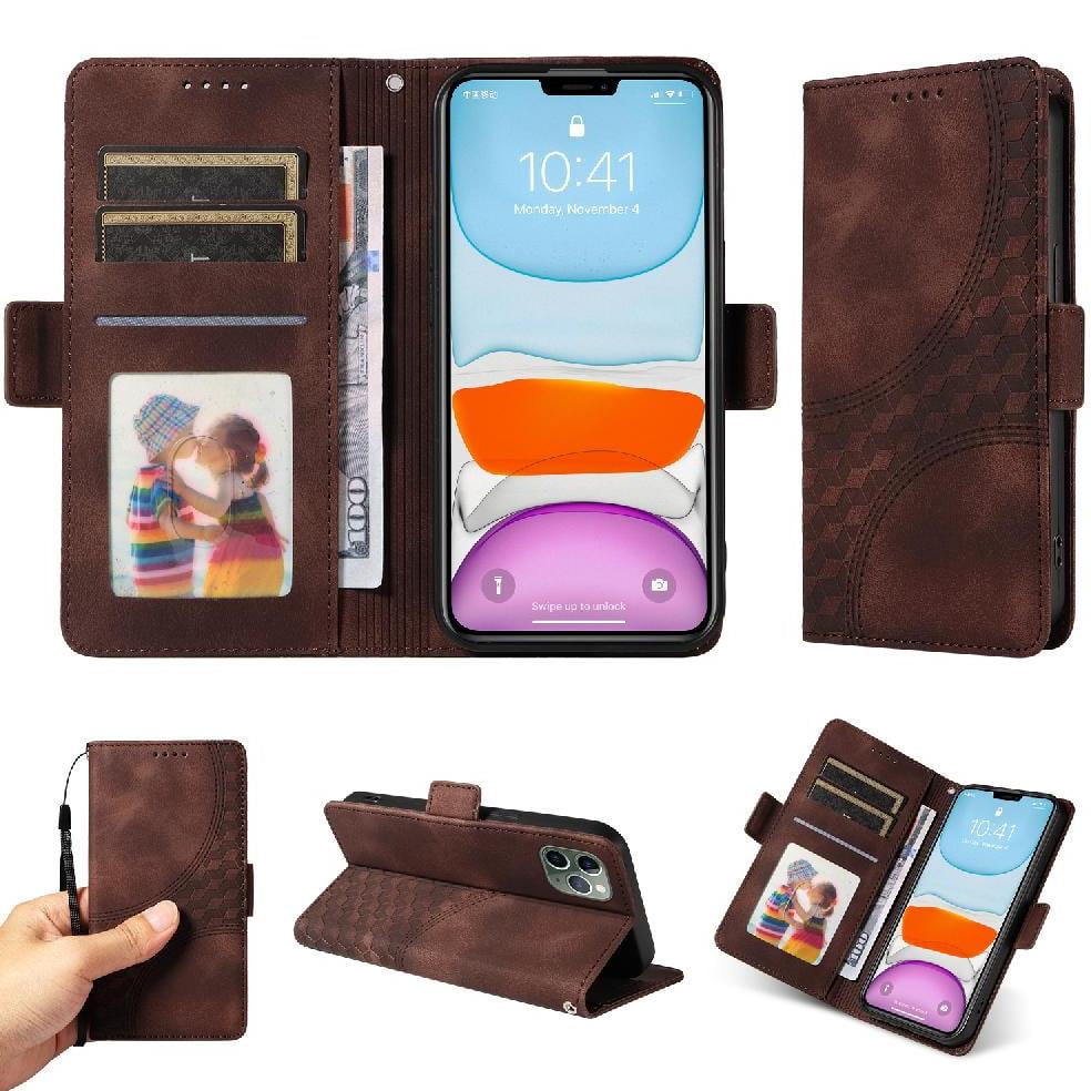 Carcasa Foxdock Iphone 11 Pro Max De Cuero Pu, Diseño Acolchado Clásico, Protección Contra Caídas Y Rayones