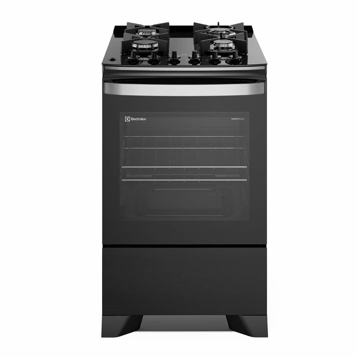 Cocina a Gas 4 PlatosParrillas Hierro Fundido F4EPB Negra